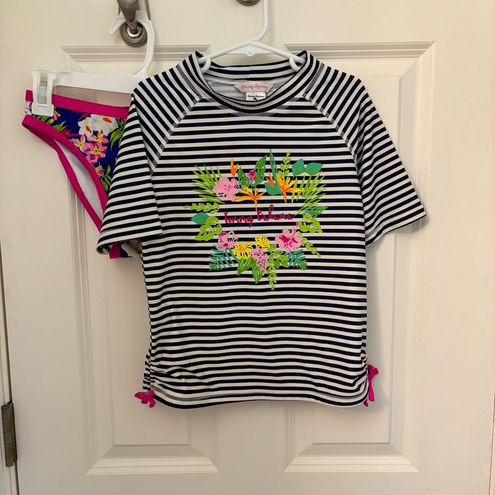 Tommy Bahama Girls Rash Guard Swim set, size 12, like new